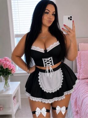 Erotic Clothing Sexy Maid Servant Cosplay Lingerie Set Size XL